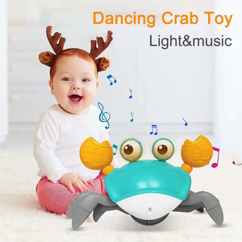 Cute Sensing Crawling Crab Baby Toys Interactive Walking Dancing with Music